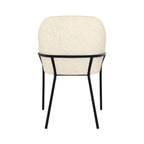chaise en tissu effet laine bouclette toscane pieds metal