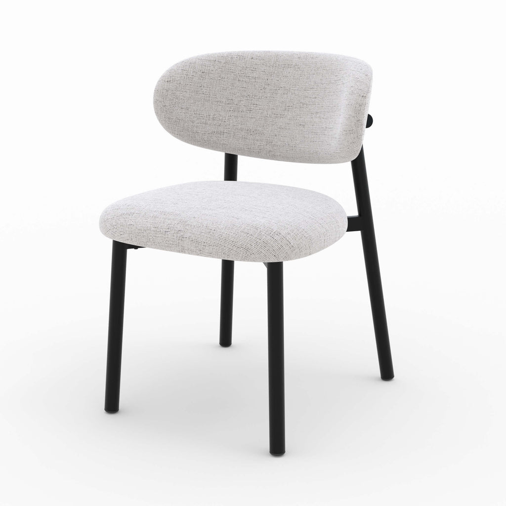 chaise en tissu gris clair chine nao lot de 2