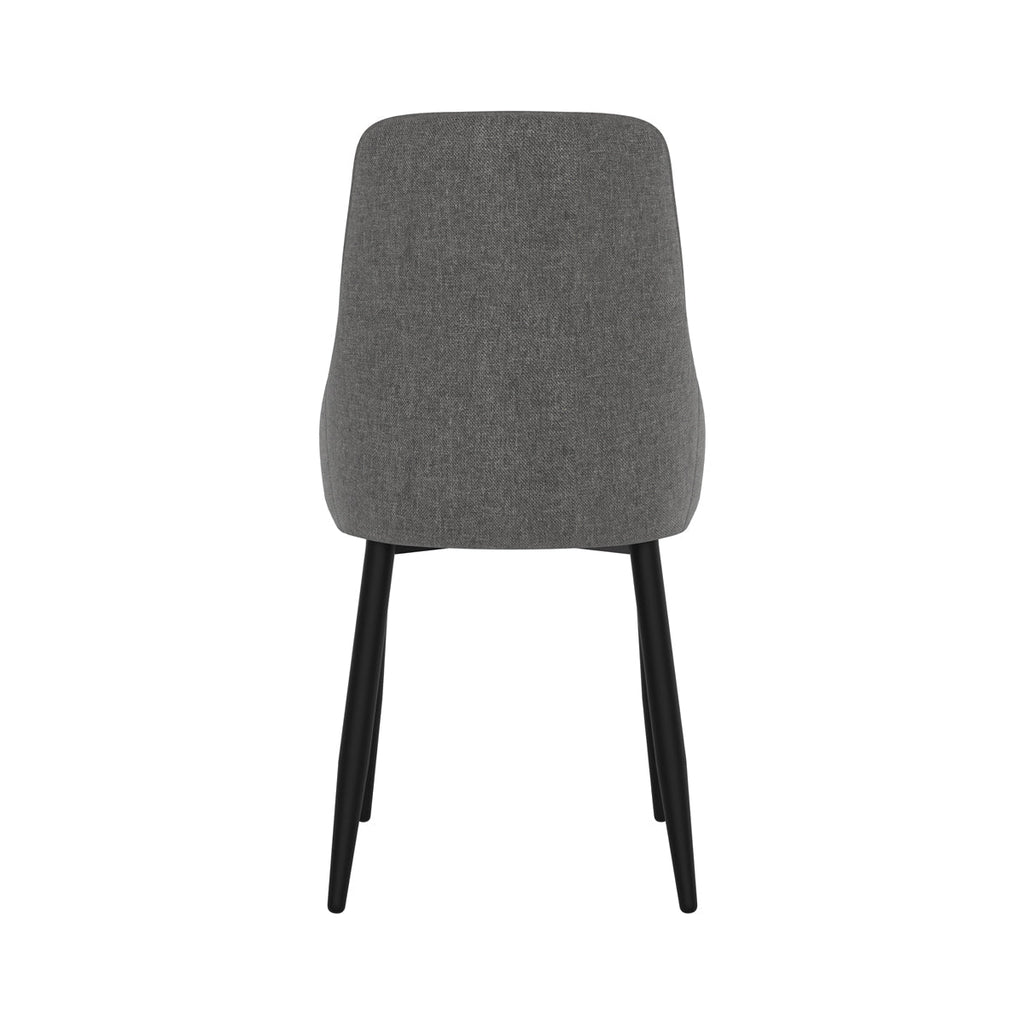 chaise en tissu gris fonce et pieds metal pipo