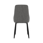 chaise en tissu gris fonce et pieds metal pipo
