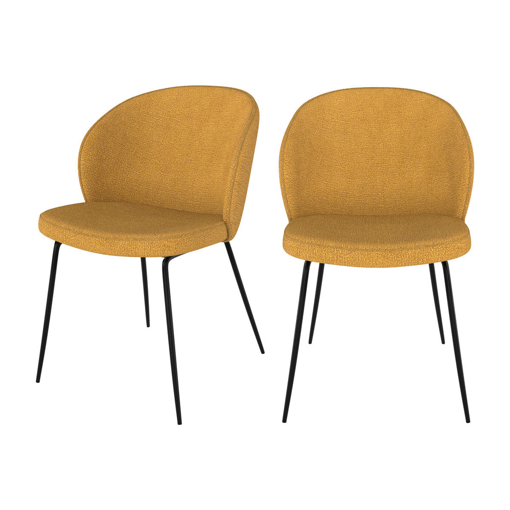 chaise en tissu jaune bouclette groom
