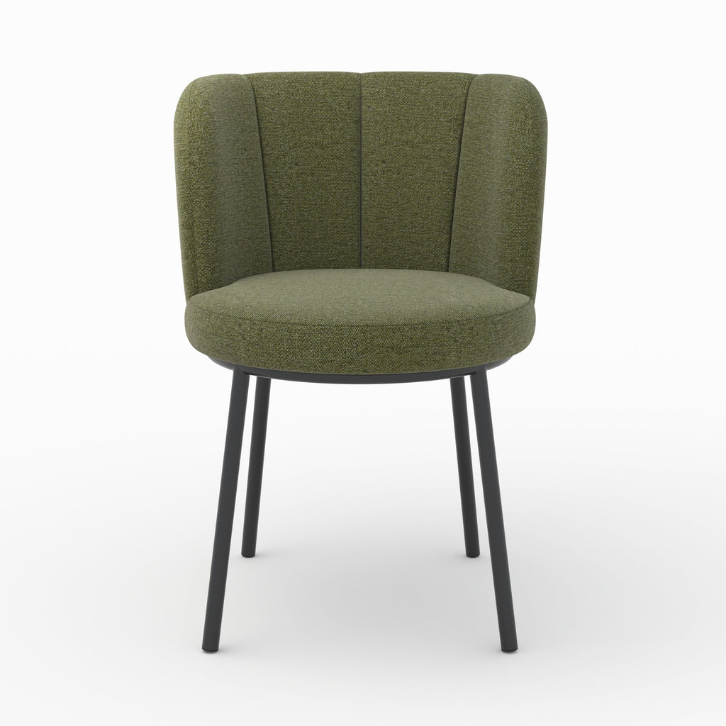 chaise en tissu vert olive chine aby