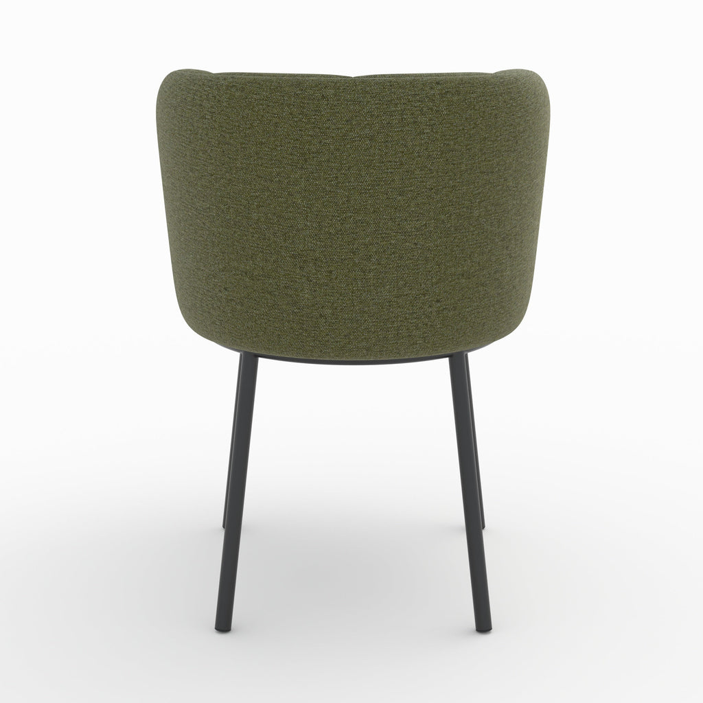 chaise en tissu vert sapin chine aby