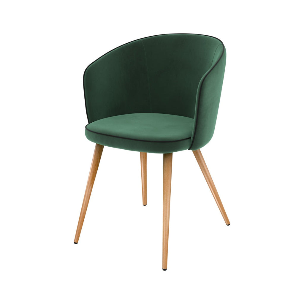 chaise en velour vert lot de 2 chiara