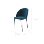 chaise en velours bleu karl lot de 2