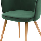 chaise en velours vert lot de 2 pieds en metal chiara