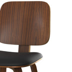 chaise flow bois de noyer tissu noir