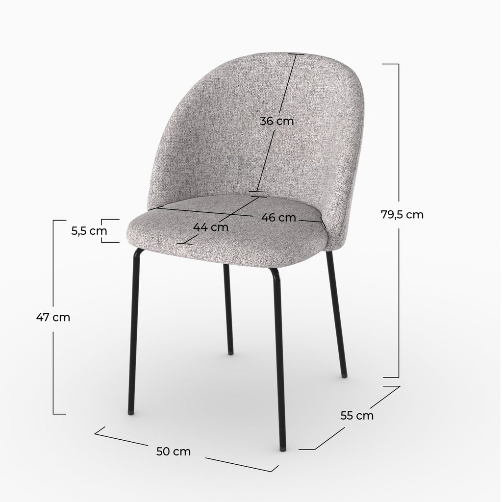 Lot De 2 Chaises Karl - Gris
