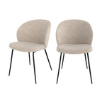 chaise groom en tissu boucl_ beige lot de 2