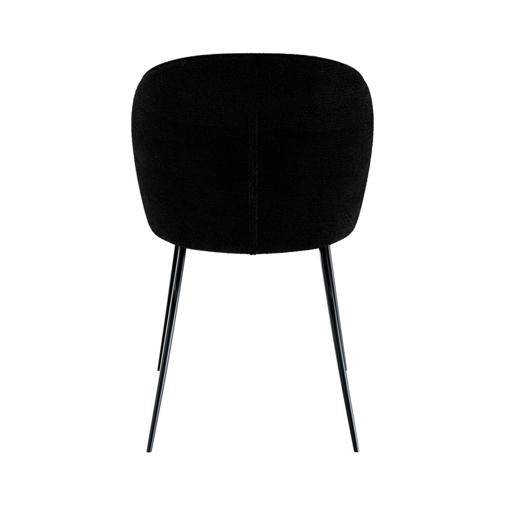 chaise groom en tissu boucl_ noir et pieds en m_tal lot de 2