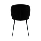 chaise groom en tissu boucl_ noir et pieds en m_tal lot de 2