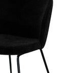 chaise groom en tissu boucl_ noir et pieds en m_tal noir