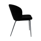 chaise groom en tissu boucl_ noir et pieds en m_tal