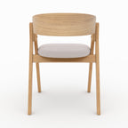 chaise heloise en bois d hevea fonce et tissu beige