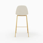 chaise ilot central en cuir synthetique blanc henrik