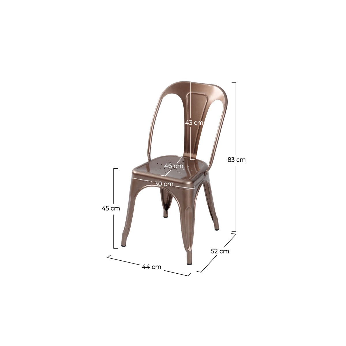 chaise indus cuivre lot de 2