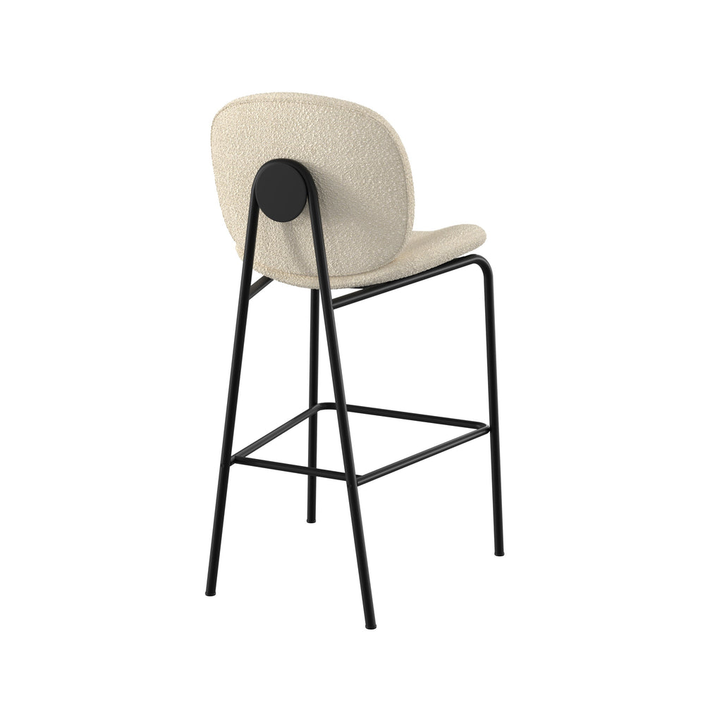 chaise iris pour ilot central en tissu boucle beige 65