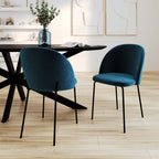 chaise karl bleu fonce en velours lot de 2