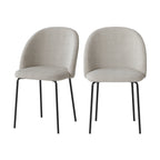 chaise lot 2 beige cocooning effet laine bouclette karl