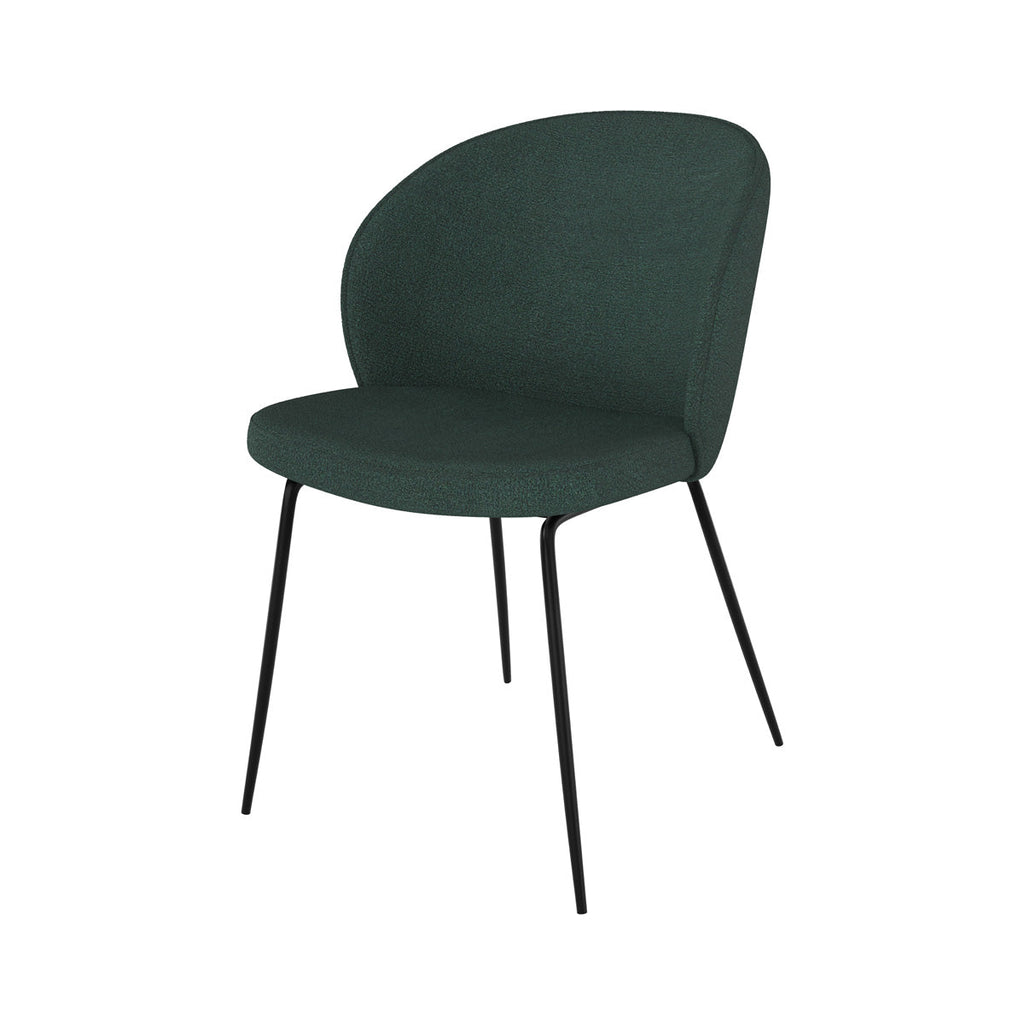 chaise lot de 2 en tissu bouclette vert groom
