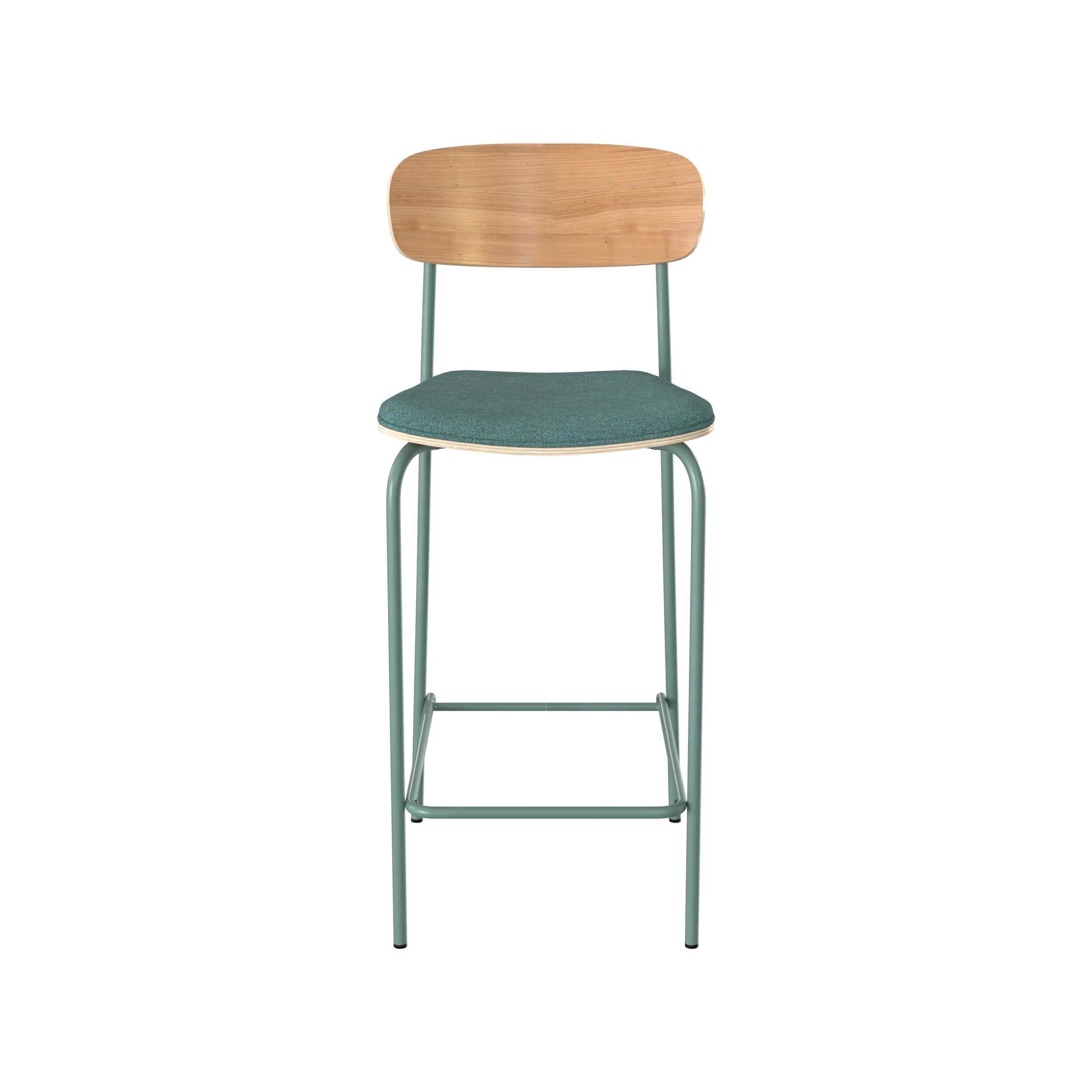 chaise louna pour ilot central en tissu bleu canard 65 cm lot de 2