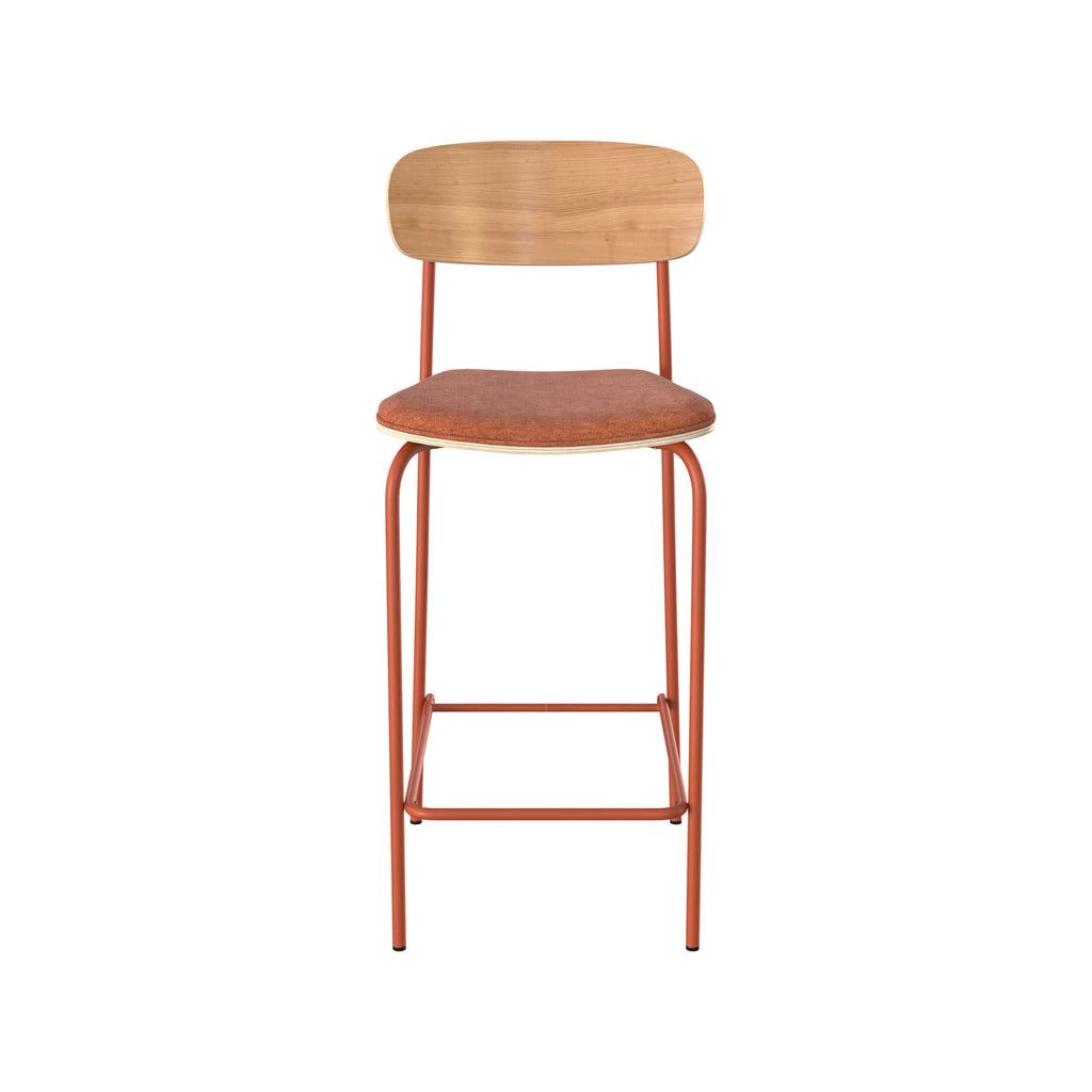chaise louna pour ilot central en tissu terracotta 65 cm lot de 2