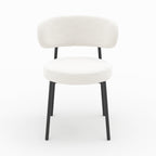 chaise maelie en tissu boucle beige lot de 2 pieds noirs_1