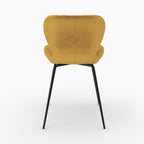 chaise mazzia velours jaune curry 2 pieds en metal lot de 2