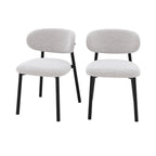 chaise nao en tissu gris chine lot de 2 pieds noirs fond blanc