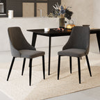 chaise pipo entissu gris fonce lot de 2