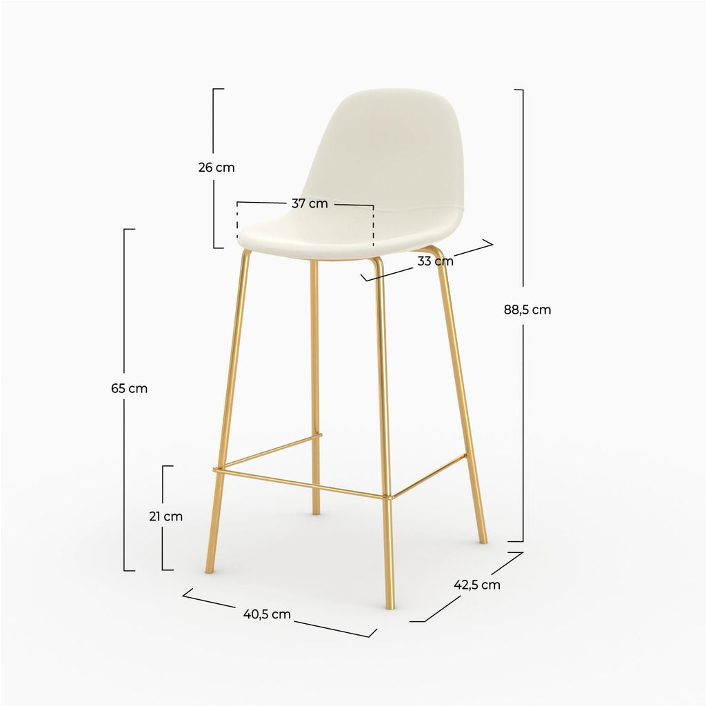 chaise pour ilot central blanche en cuir synthetique henrik