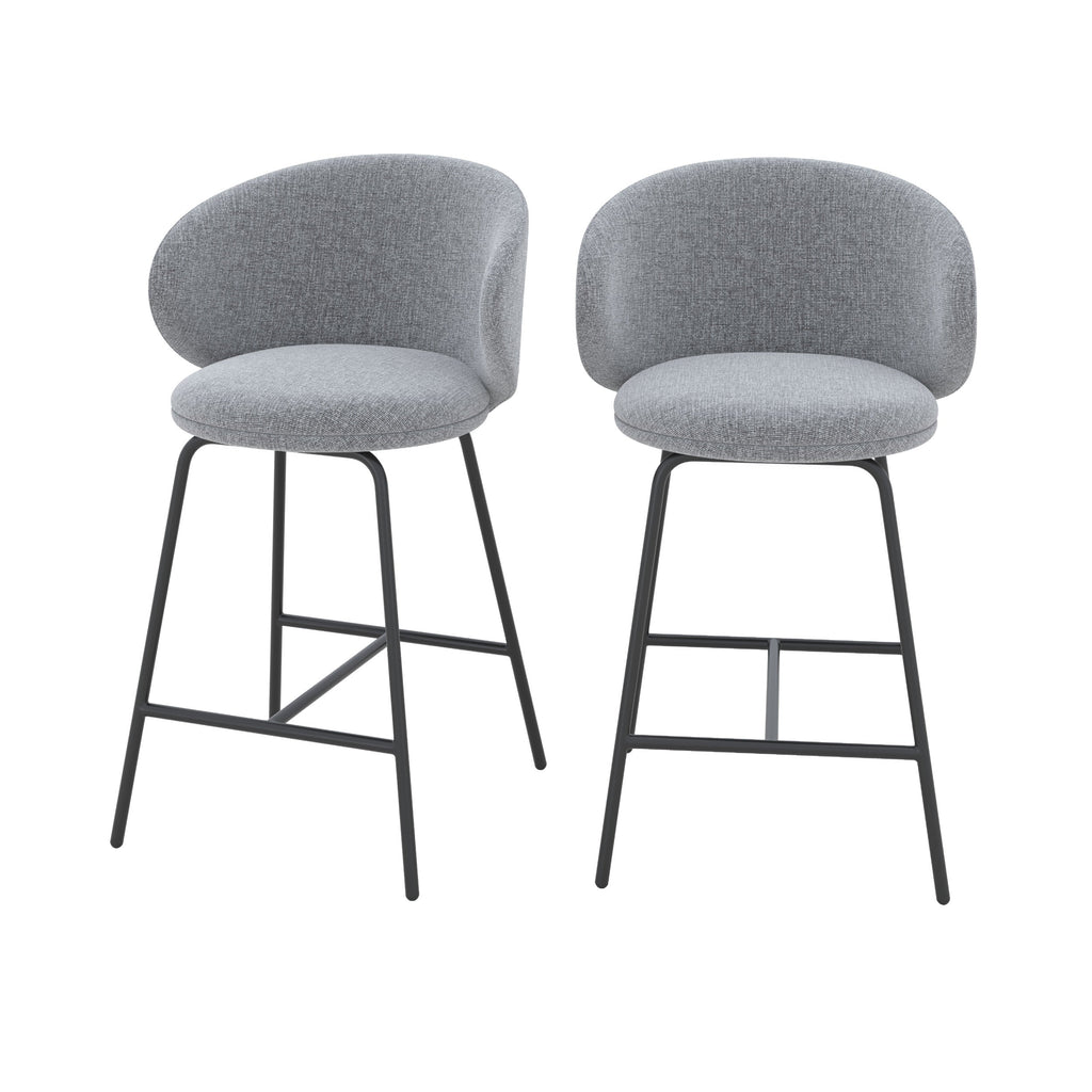 chaise pour ilot central cecilia tissu gris fonce chine lot de 2 fond blanc