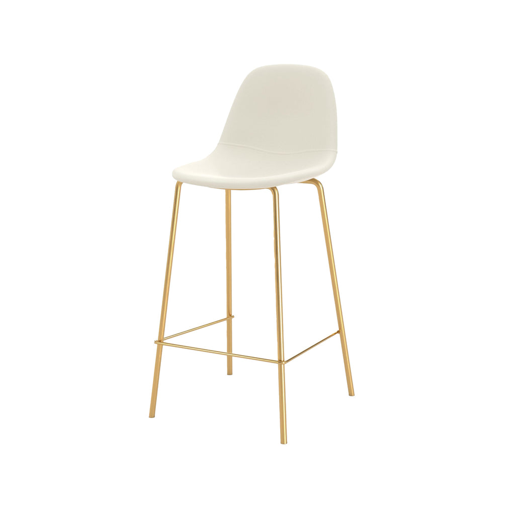 chaise pour ilot central en cuir synthetique blanc henrik