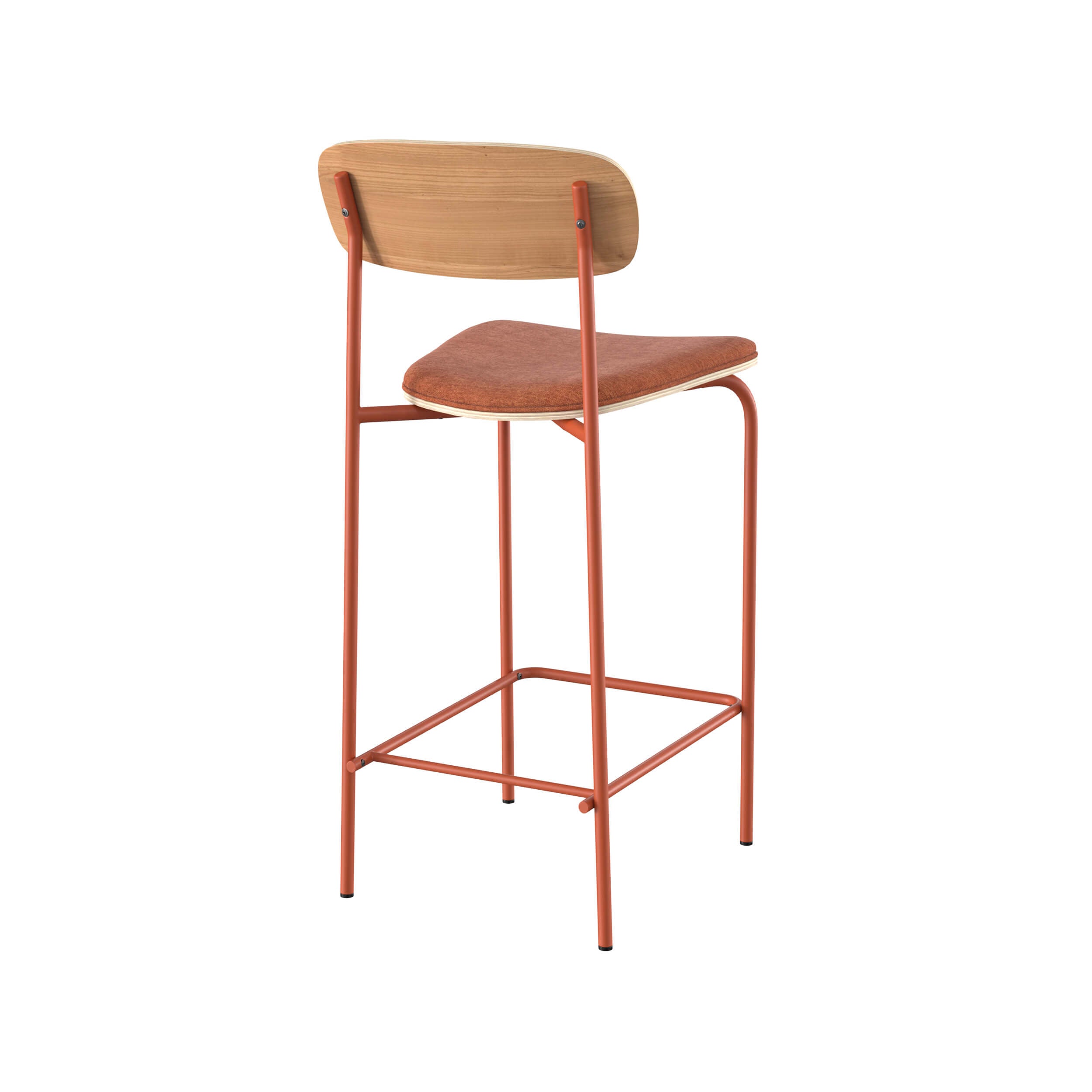chaise pour ilot central en tissu terracotta 65 cm lot de 2 louna