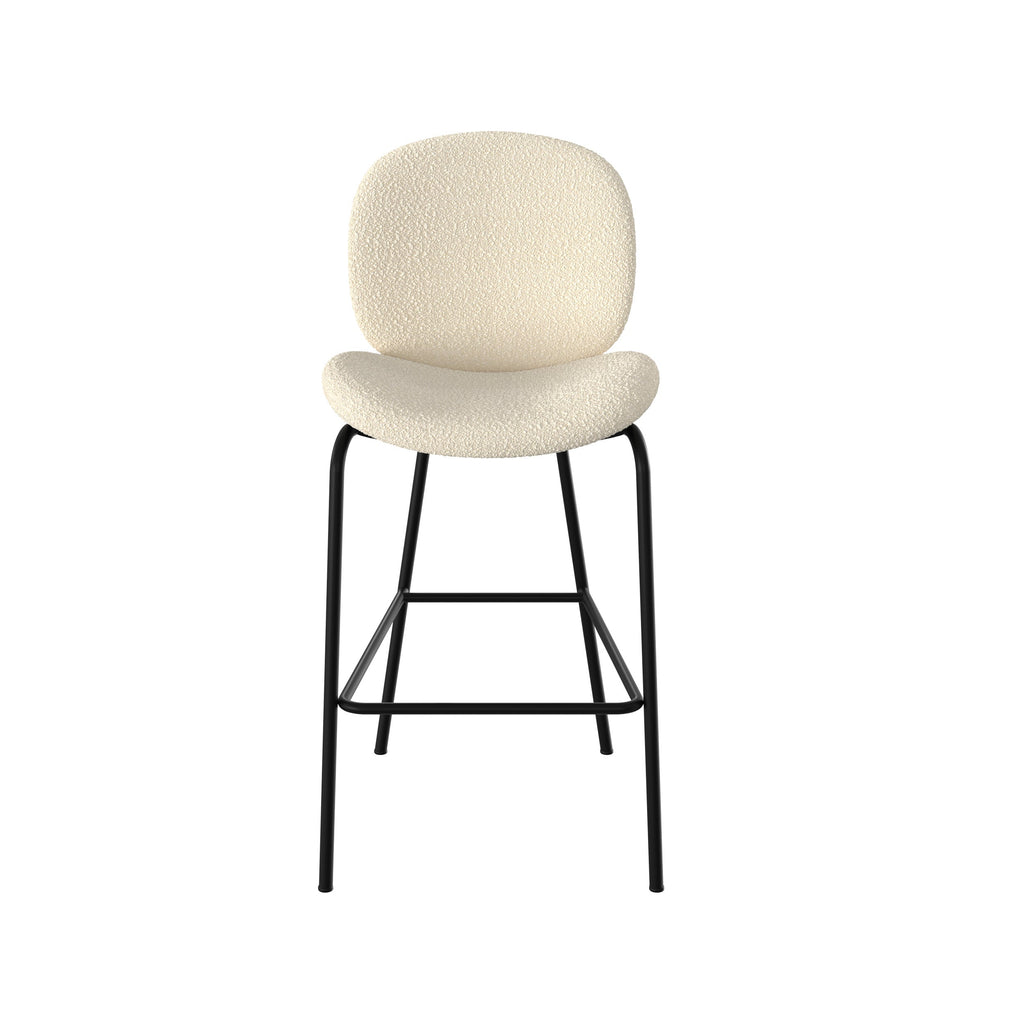 chaise pour ilot central iris en tissu boucle beige 65