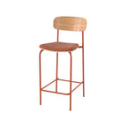 chaise pour ilot central louna en tissu terracotta 65 cm lot de 2