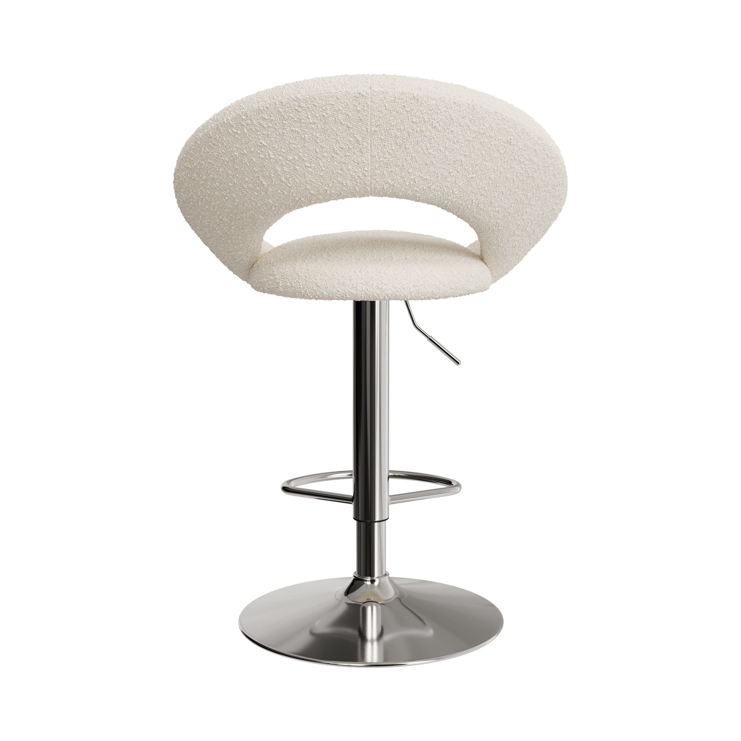 chaise reglable cloclo de bar tissu creme boucle