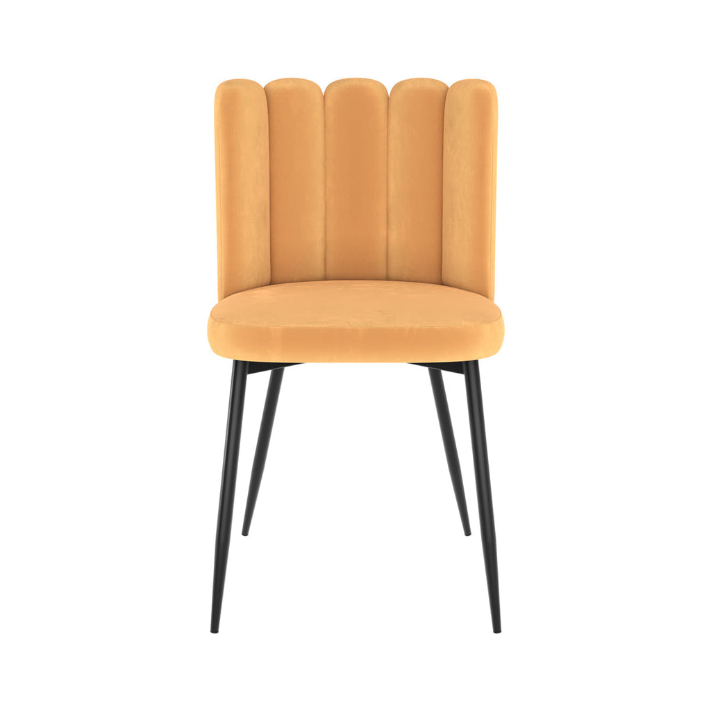 chaise rosy en velours jaune