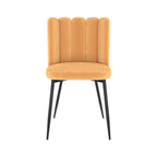 chaise rosy en velours jaune