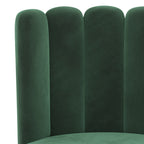 chaise rosy lot de 2 en velours vert et pieds en m_tal