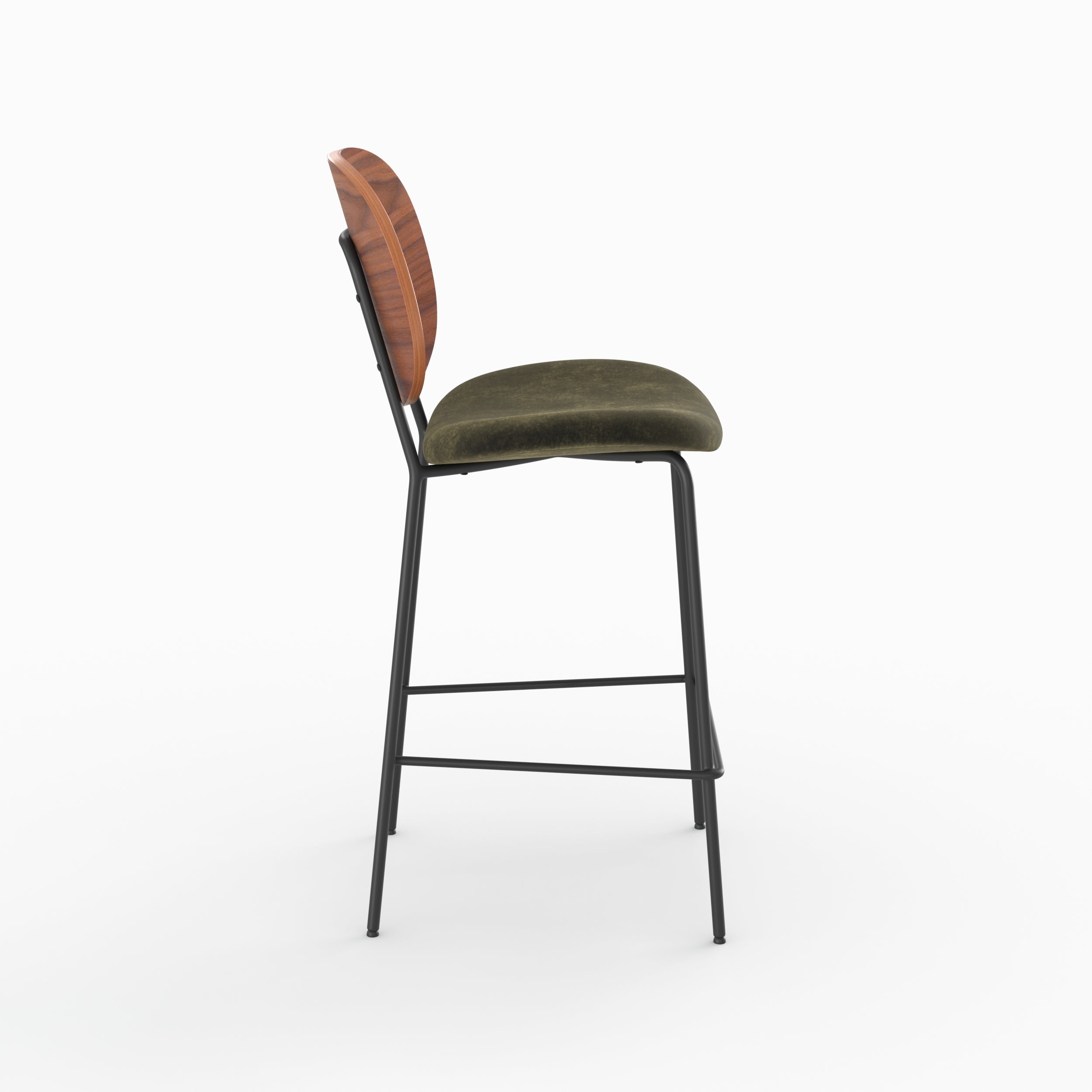 chaise simone lot 2 velours vert kaki hauteur 65 5cm ilot