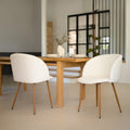 chaise swan tissu boucle beige lot 2