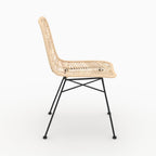chaise tamara rotin naturel pieds noirs lot de 2