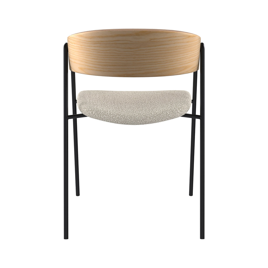 chaise tissu boucle blanc bois de chene lot de 2 esmee