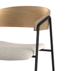 chaise tissu boucle blanc esmee bois de chene lot de 2