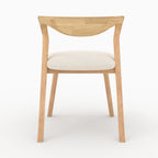 chaise vega en bois d hevea clair tissu boucle creme