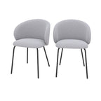 chaise victoria en tissu gris clair lot de 2 fond blanc
