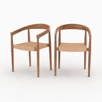 chaises bali en bois de teck et corde synthetique lot 2