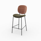 chaises hautes simone velours vert kaki ilot 65 5cm lot 2