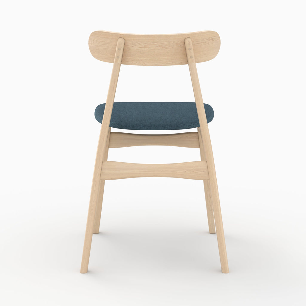 chaises josette tissu bleu bois clair lot 2